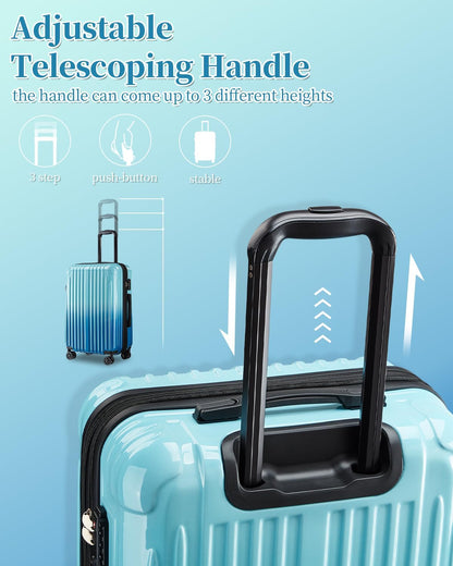 Carry On Luggage, 20 Inch Expandable Hardside Carry On Suitcase With Wheels, Hardshell Spinner Small Luggage with TSA Lock