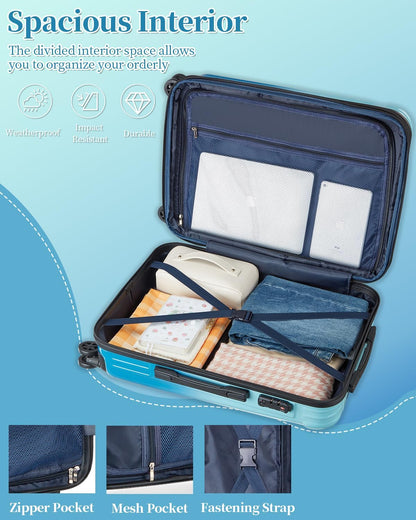 Carry On Luggage, 20 Inch Expandable Hardside Carry On Suitcase With Wheels, Hardshell Spinner Small Luggage with TSA Lock