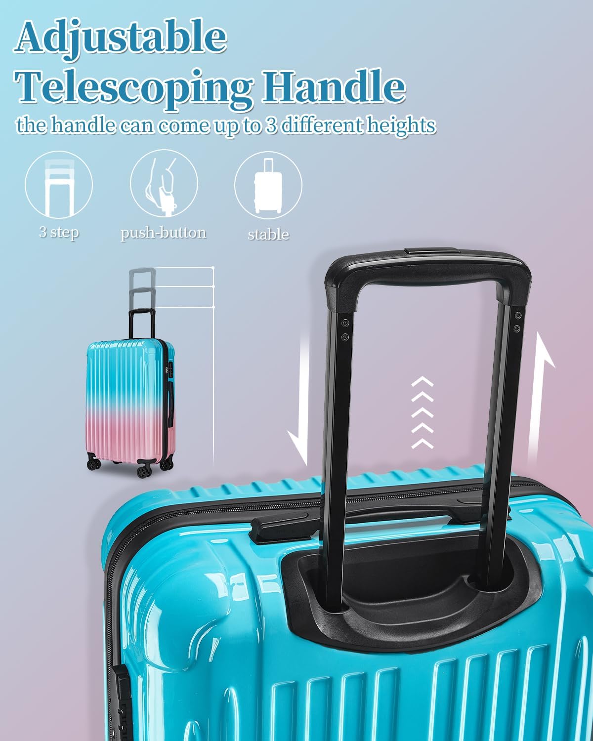 Carry On Luggage, 20 Inch Expandable Hardside Carry On Suitcase With Wheels, Hardshell Spinner Small Luggage with TSA Lock