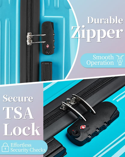 Carry On Luggage, 20 Inch Expandable Hardside Carry On Suitcase With Wheels, Hardshell Spinner Small Luggage with TSA Lock