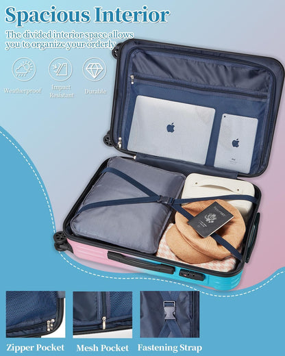 Carry On Luggage, 20 Inch Expandable Hardside Carry On Suitcase With Wheels, Hardshell Spinner Small Luggage with TSA Lock