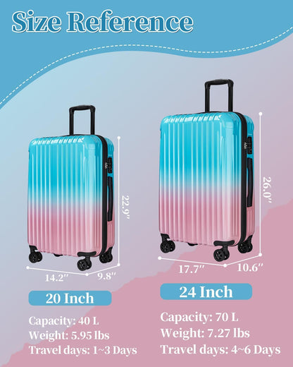 Carry On Luggage, 20 Inch Expandable Hardside Carry On Suitcase With Wheels, Hardshell Spinner Small Luggage with TSA Lock