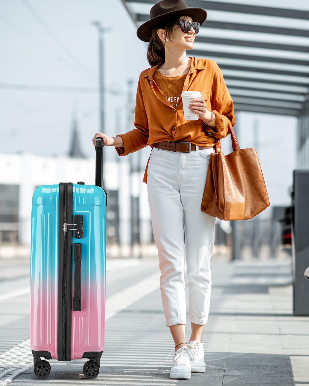 Carry On Luggage, 20 Inch Expandable Hardside Carry On Suitcase With Wheels, Hardshell Spinner Small Luggage with TSA Lock