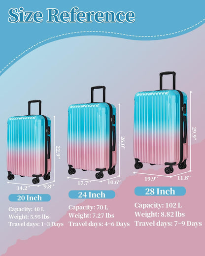 Carry On Luggage, 20 Inch Expandable Hardside Carry On Suitcase With Wheels, Hardshell Spinner Small Luggage with TSA Lock