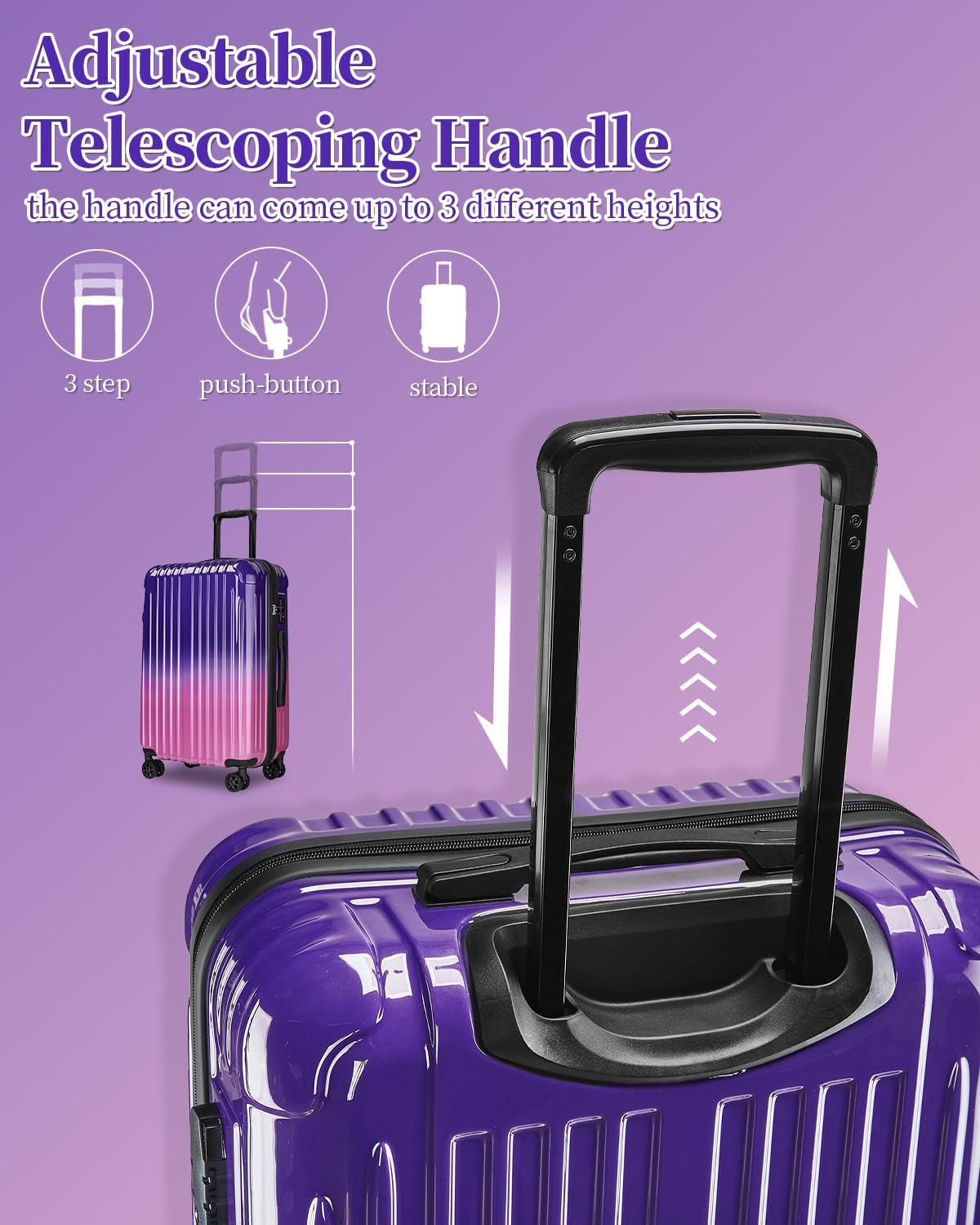 Carry On Luggage, 20 Inch Expandable Hardside Carry On Suitcase With Wheels, Hardshell Spinner Small Luggage with TSA Lock
