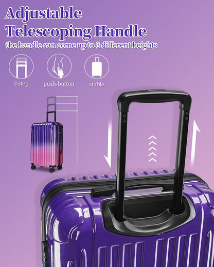 Carry On Luggage, 20 Inch Expandable Hardside Carry On Suitcase With Wheels, Hardshell Spinner Small Luggage with TSA Lock