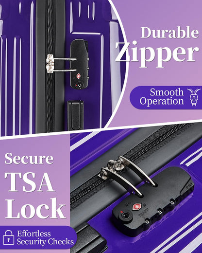 Carry On Luggage, 20 Inch Expandable Hardside Carry On Suitcase With Wheels, Hardshell Spinner Small Luggage with TSA Lock