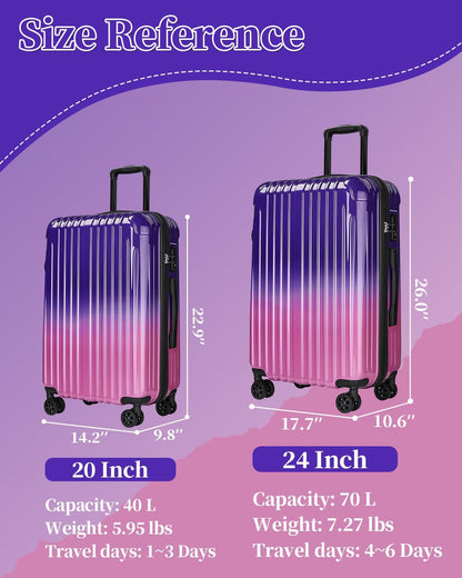 Carry On Luggage, 20 Inch Expandable Hardside Carry On Suitcase With Wheels, Hardshell Spinner Small Luggage with TSA Lock