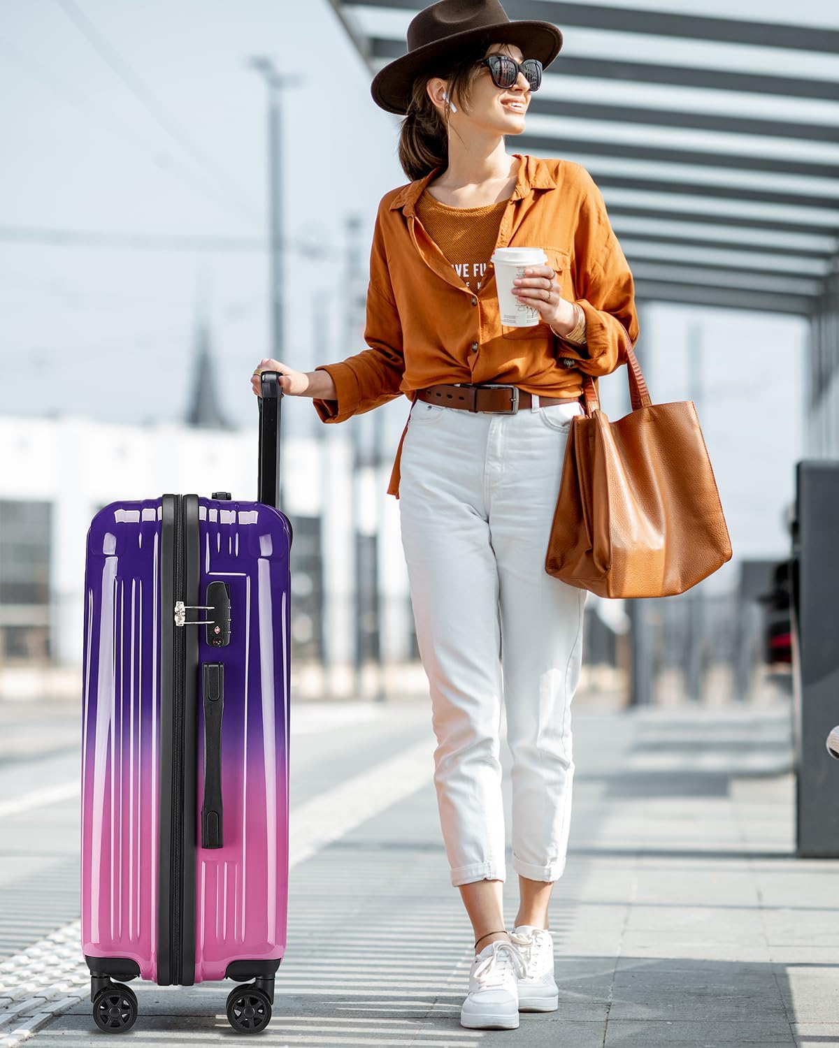 Carry On Luggage, 20 Inch Expandable Hardside Carry On Suitcase With Wheels, Hardshell Spinner Small Luggage with TSA Lock