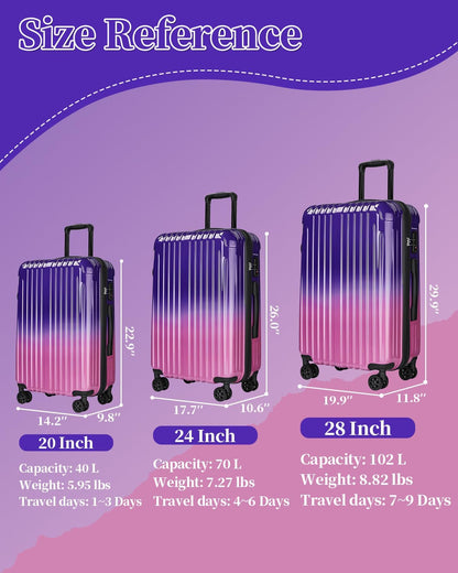 Carry On Luggage, 20 Inch Expandable Hardside Carry On Suitcase With Wheels, Hardshell Spinner Small Luggage with TSA Lock