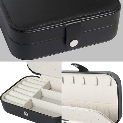 Travel Jewelry Box, Small Jewelry Organizer Boxes for Women Girls, 2 Layer Travel Jewlery Case, PU Leather Mini Portable Jewerly Storage Display Holder for Earrings, Ring, Necklaces, Bracelets - Green