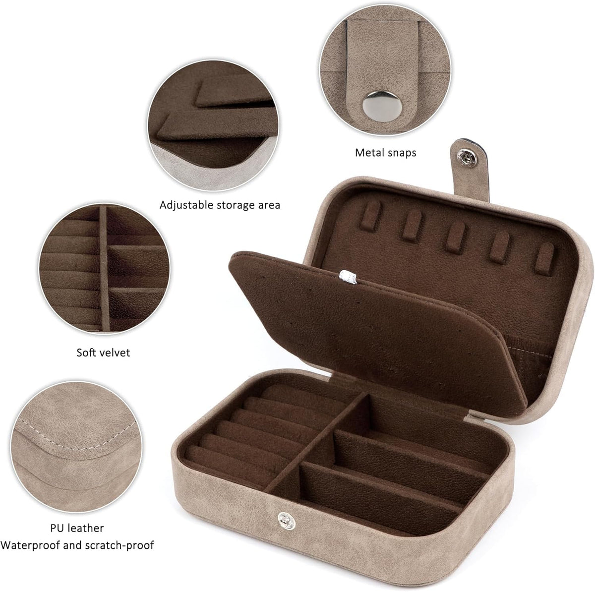 Travel Jewelry Box, Small Jewelry Organizer Boxes for Women Girls, 2 Layer Travel Jewlery Case, PU Leather Mini Portable Jewerly Storage Display Holder for Earrings, Ring, Necklaces, Bracelets - Green