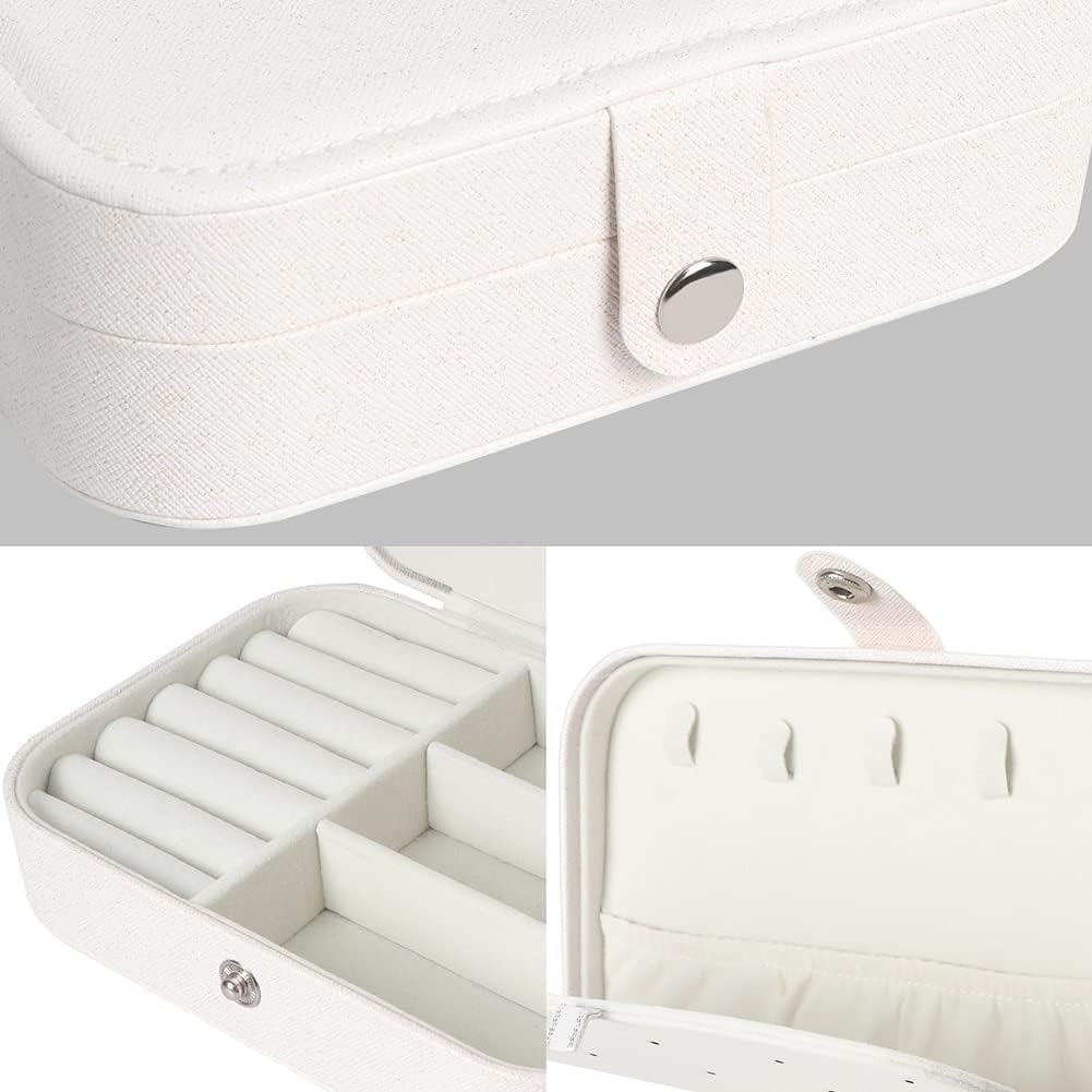 Travel Jewelry Box, Small Jewelry Organizer Boxes for Women Girls, 2 Layer Travel Jewlery Case, PU Leather Mini Portable Jewerly Storage Display Holder for Earrings, Ring, Necklaces, Bracelets - Green