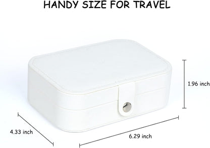 Travel Jewelry Box, Small Jewelry Organizer Boxes for Women Girls, 2 Layer Travel Jewlery Case, PU Leather Mini Portable Jewerly Storage Display Holder for Earrings, Ring, Necklaces, Bracelets - Green