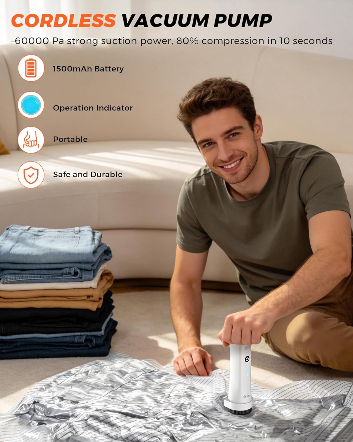 Vacuum Seal Bags for Clothing Travel, 12 Pack Vacuum Storage Bags for Clothes with Portable Electric Pump, Space Saver Bags for Luggage Traveling and Clothing