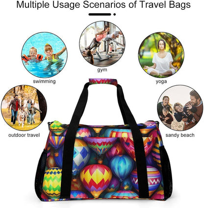 Foldable Weekender Travel Duffel Bag Lightweight Carry On Overnight Tote Bag for Women Sport Yoga