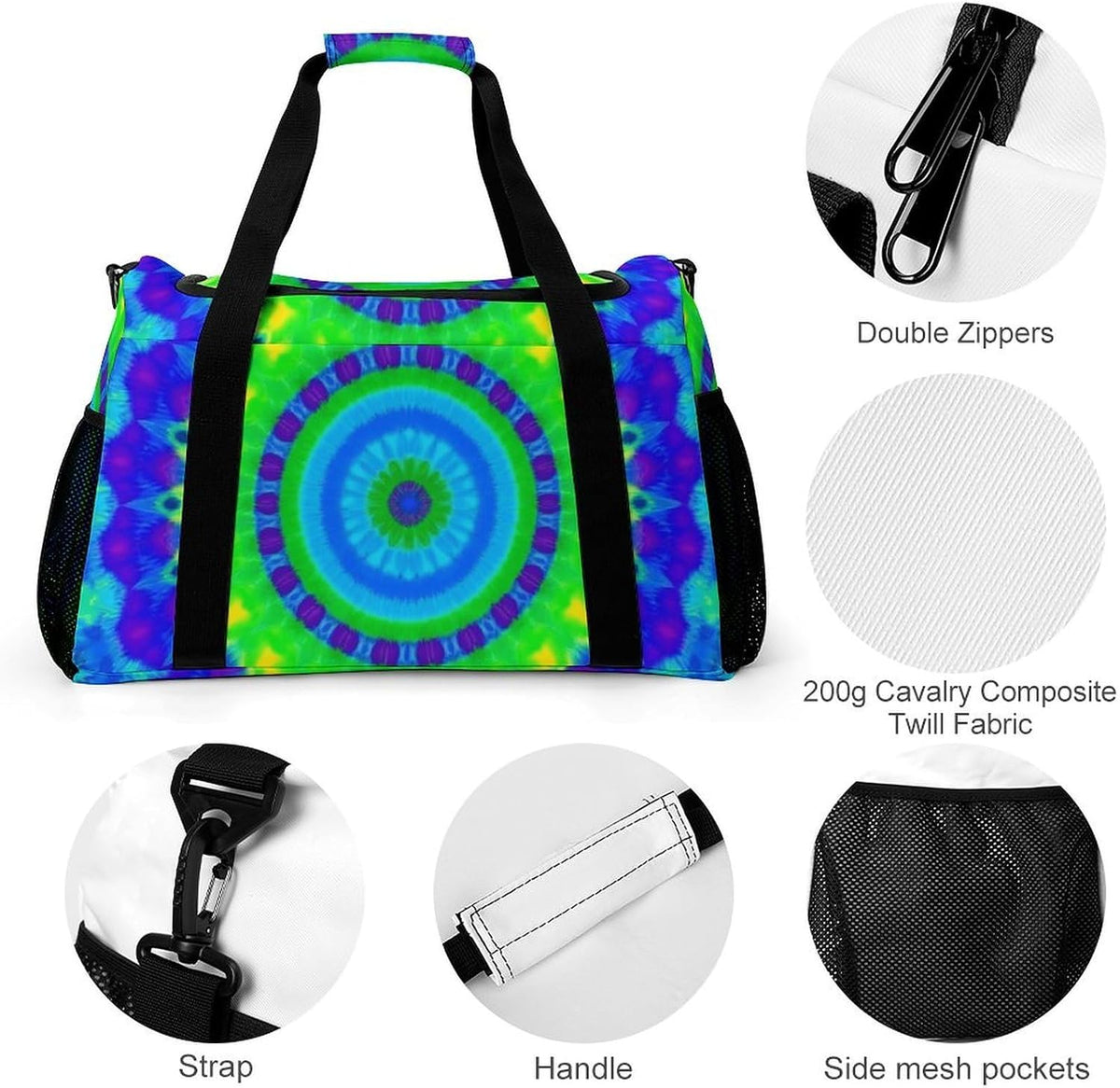 Foldable Weekender Travel Duffel Bag Lightweight Carry On Overnight Tote Bag for Women Sport Yoga