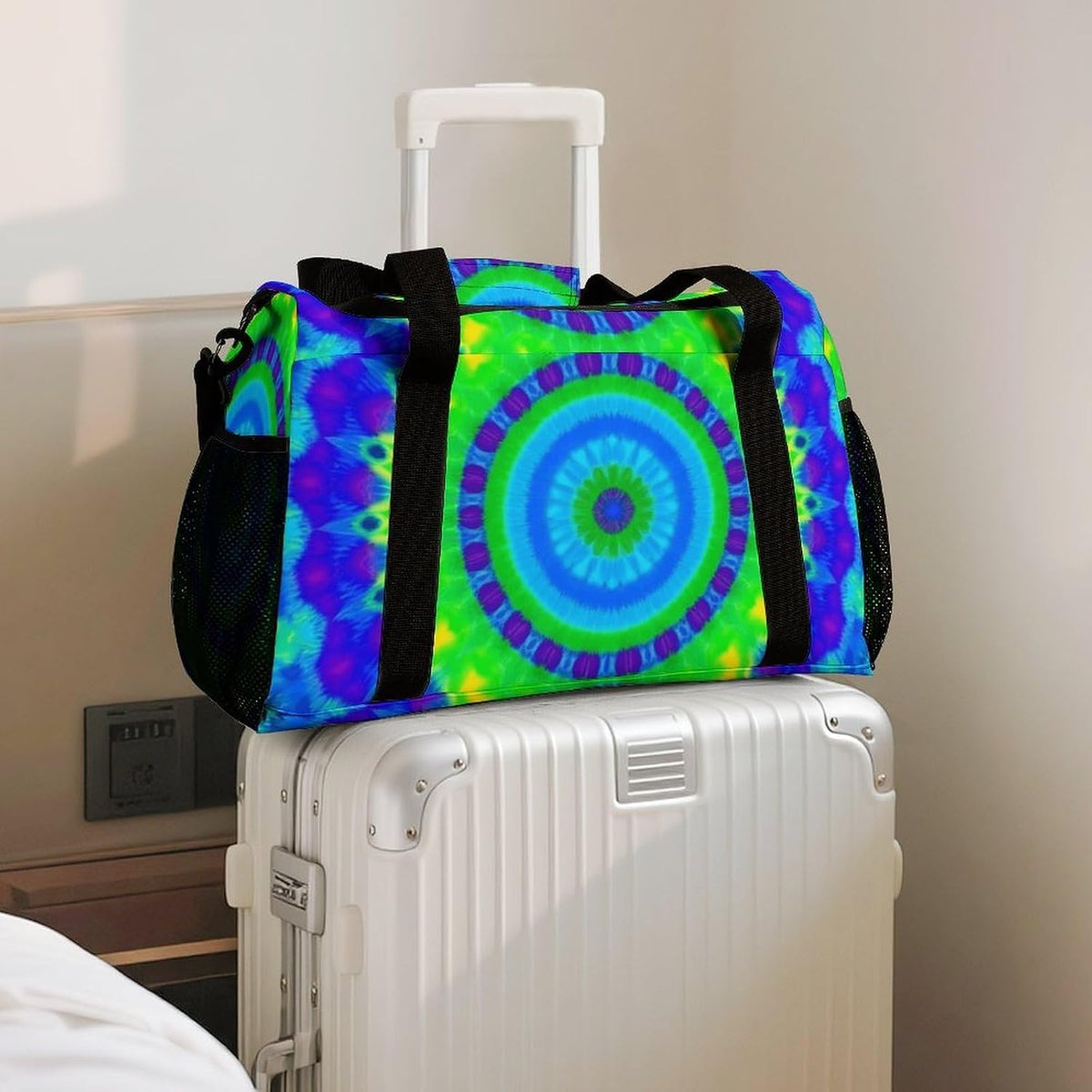 Foldable Weekender Travel Duffel Bag Lightweight Carry On Overnight Tote Bag for Women Sport Yoga