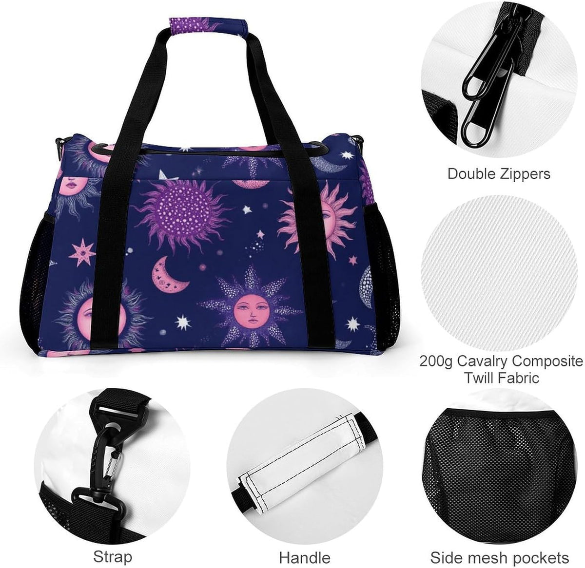Foldable Weekender Travel Duffel Bag Lightweight Carry On Overnight Tote Bag for Women Sport Yoga