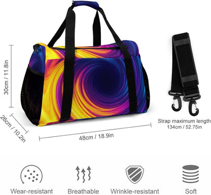 Foldable Weekender Travel Duffel Bag Lightweight Carry On Overnight Tote Bag for Women Sport Yoga