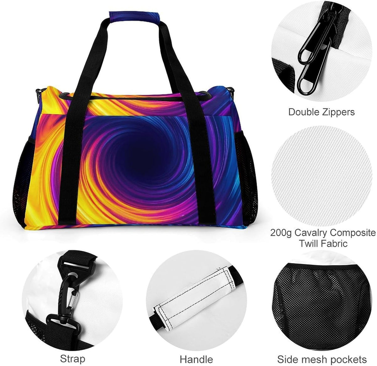 Foldable Weekender Travel Duffel Bag Lightweight Carry On Overnight Tote Bag for Women Sport Yoga