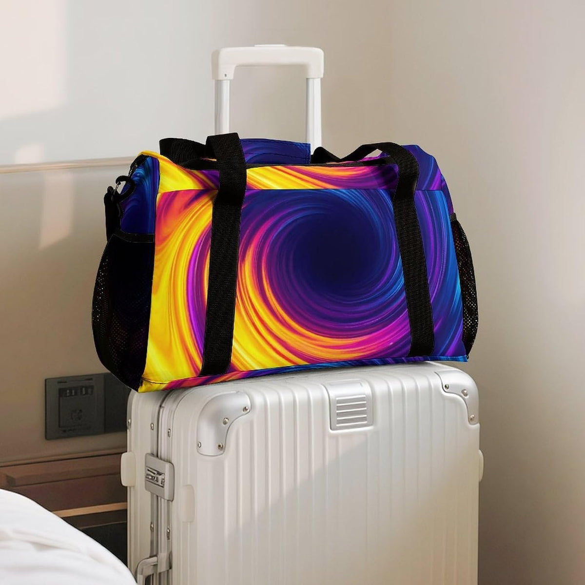 Foldable Weekender Travel Duffel Bag Lightweight Carry On Overnight Tote Bag for Women Sport Yoga