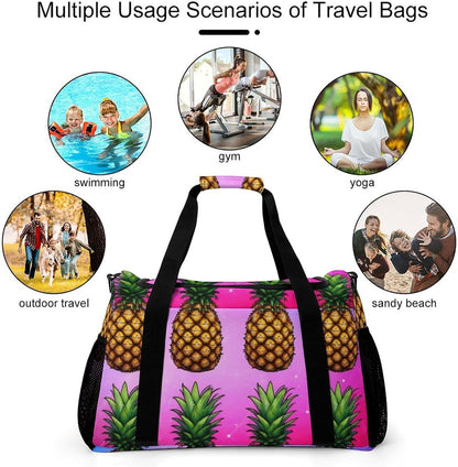 Foldable Weekender Travel Duffel Bag Lightweight Carry On Overnight Tote Bag for Women Sport Yoga