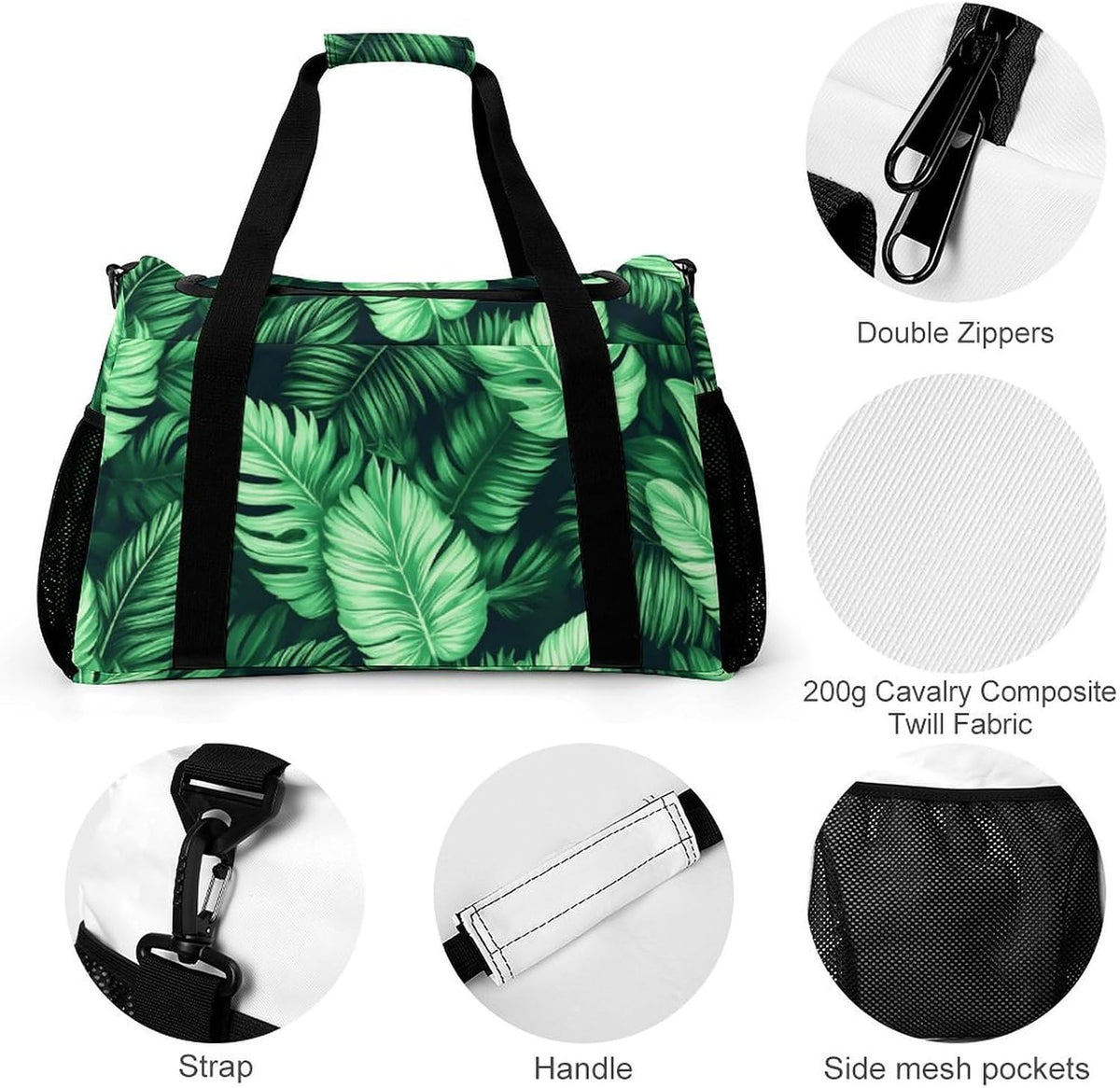 Foldable Weekender Travel Duffel Bag Lightweight Carry On Overnight Tote Bag for Women Sport Yoga
