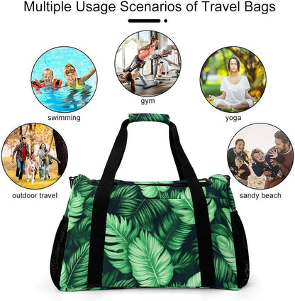 Foldable Weekender Travel Duffel Bag Lightweight Carry On Overnight Tote Bag for Women Sport Yoga