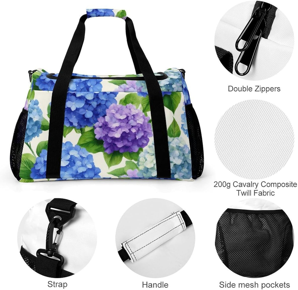 Foldable Weekender Travel Duffel Bag Lightweight Carry On Overnight Tote Bag for Women Sport Yoga