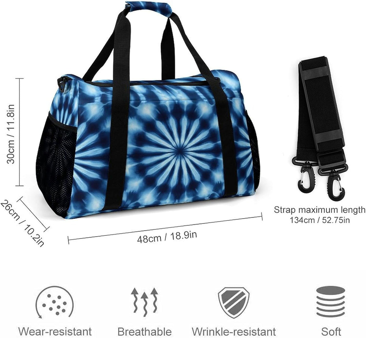 Foldable Weekender Travel Duffel Bag Lightweight Carry On Overnight Tote Bag for Women Sport Yoga