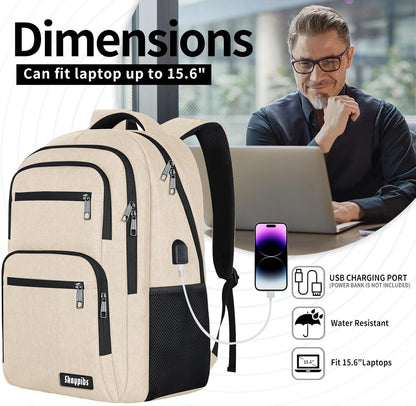 Travel Laptop Backpack, Business Carry on Backpack Flight Approved Backpack, Large Travel Work Backpacks for Men Women with Reinforced Straps, Rucksack Bag, Mochila de viaje, Grey