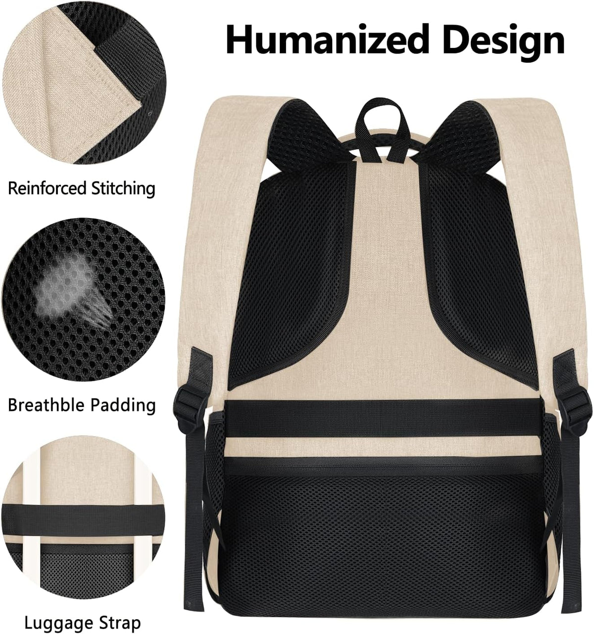 Travel Laptop Backpack, Business Carry on Backpack Flight Approved Backpack, Large Travel Work Backpacks for Men Women with Reinforced Straps, Rucksack Bag, Mochila de viaje, Grey