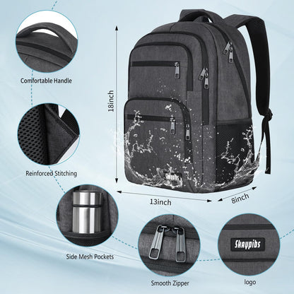Travel Laptop Backpack, Business Carry on Backpack Flight Approved Backpack, Large Travel Work Backpacks for Men Women with Reinforced Straps, Rucksack Bag, Mochila de viaje, Grey