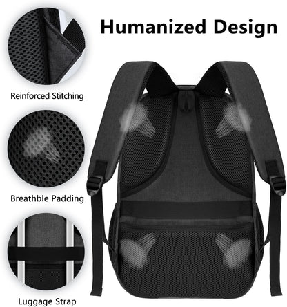 Travel Laptop Backpack, Business Carry on Backpack Flight Approved Backpack, Large Travel Work Backpacks for Men Women with Reinforced Straps, Rucksack Bag, Mochila de viaje, Grey