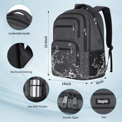 Travel Laptop Backpack, Business Carry on Backpack Flight Approved Backpack, Large Travel Work Backpacks for Men Women with Reinforced Straps, Rucksack Bag, Mochila de viaje, Grey