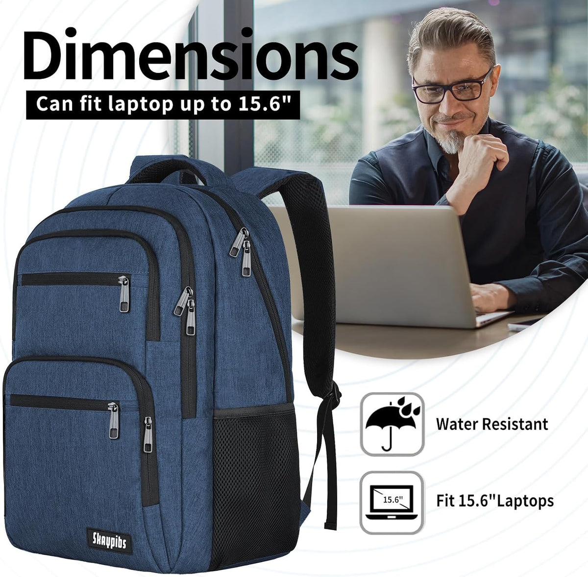 Travel Laptop Backpack, Business Carry on Backpack Flight Approved Backpack, Large Travel Work Backpacks for Men Women with Reinforced Straps, Rucksack Bag, Mochila de viaje, Grey