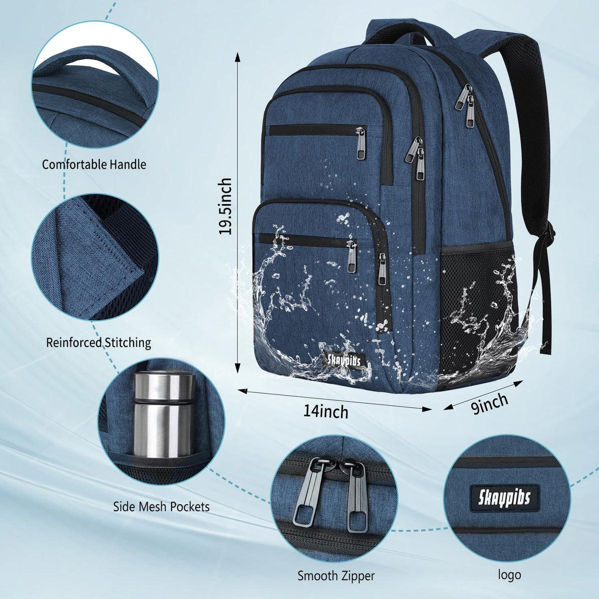 Travel Laptop Backpack, Business Carry on Backpack Flight Approved Backpack, Large Travel Work Backpacks for Men Women with Reinforced Straps, Rucksack Bag, Mochila de viaje, Grey