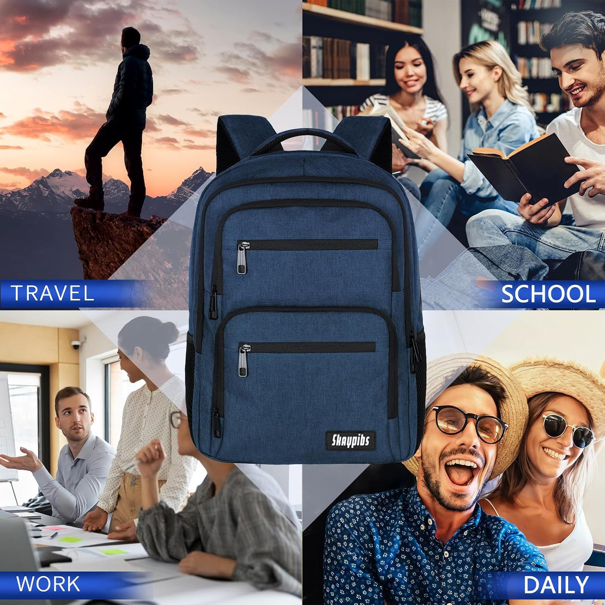 Travel Laptop Backpack, Business Carry on Backpack Flight Approved Backpack, Large Travel Work Backpacks for Men Women with Reinforced Straps, Rucksack Bag, Mochila de viaje, Grey