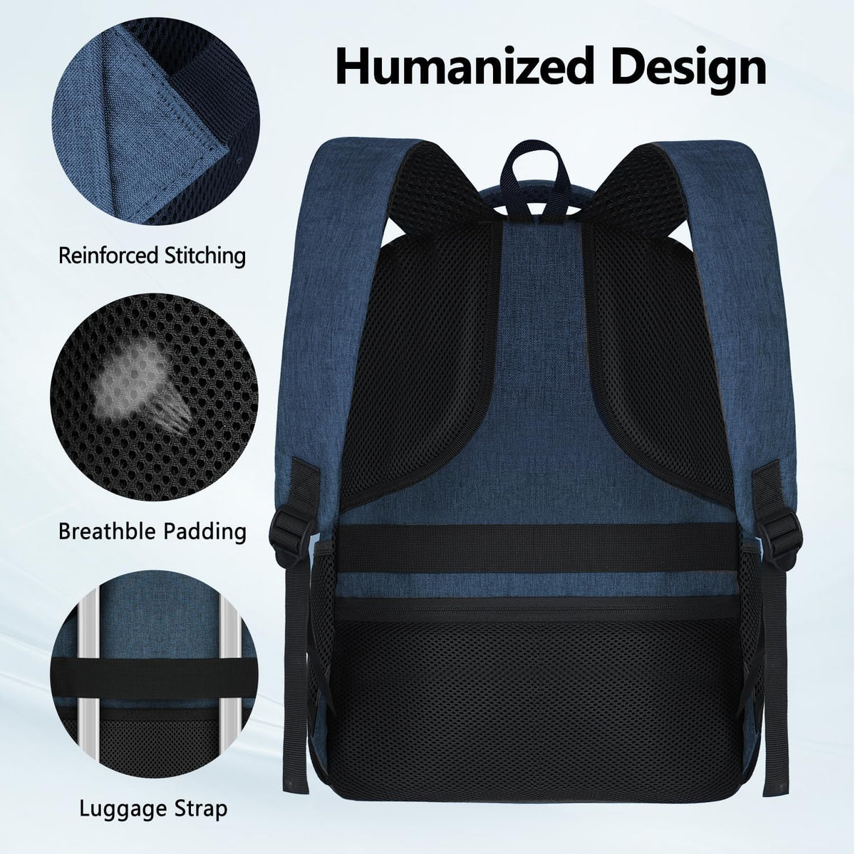 Travel Laptop Backpack, Business Carry on Backpack Flight Approved Backpack, Large Travel Work Backpacks for Men Women with Reinforced Straps, Rucksack Bag, Mochila de viaje, Grey