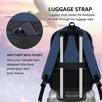 Travel Laptop Backpack, Business Carry on Backpack Flight Approved Backpack, Large Travel Work Backpacks for Men Women with Reinforced Straps, Rucksack Bag, Mochila de viaje, Grey