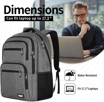 Travel Laptop Backpack, Business Carry on Backpack Flight Approved Backpack, Large Travel Work Backpacks for Men Women with Reinforced Straps, Rucksack Bag, Mochila de viaje, Grey