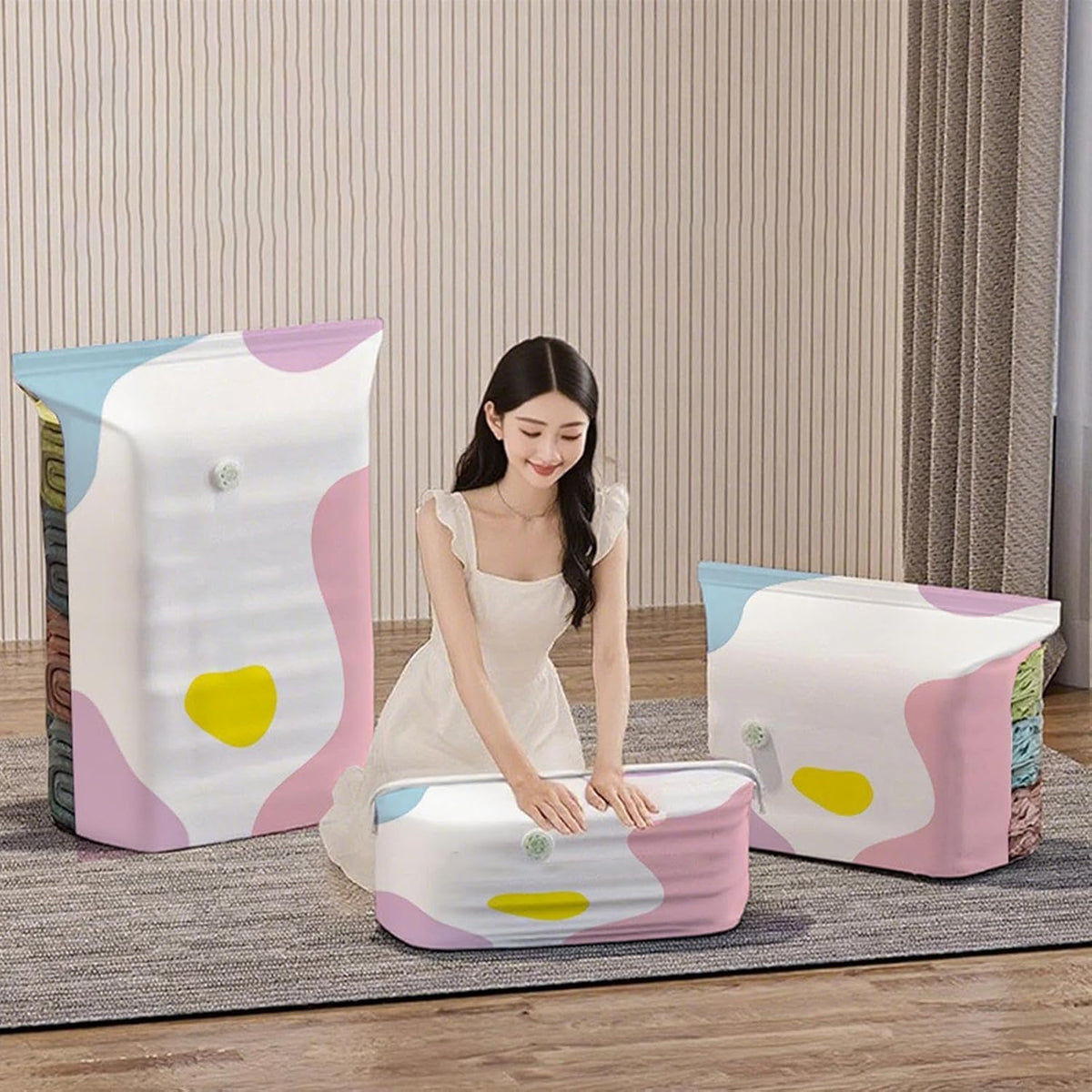 Vacuum Sealed Bags,No-Pump Compression,Roll-up, compressed, thickened | Material: PA+PE for Clothes Blanket Mattress Home Apartment Dormitory Closet Wardrobe Luggage Suitcase