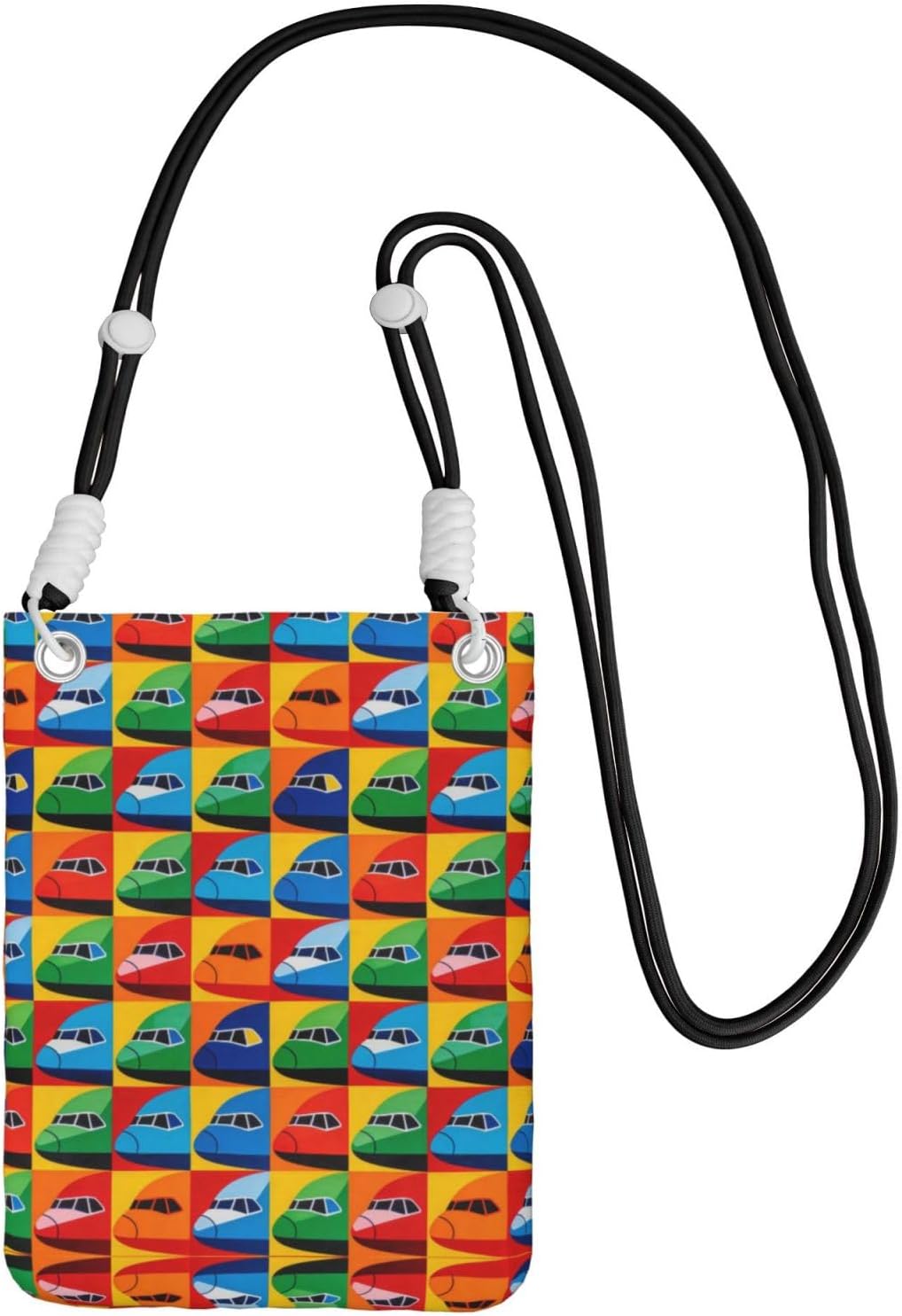 Crossbody Phone Bag Airplane Lattice Colorful Cell Phone Purse Travel Commuting For Men Women