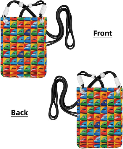 Crossbody Phone Bag Airplane Lattice Colorful Cell Phone Purse Travel Commuting For Men Women
