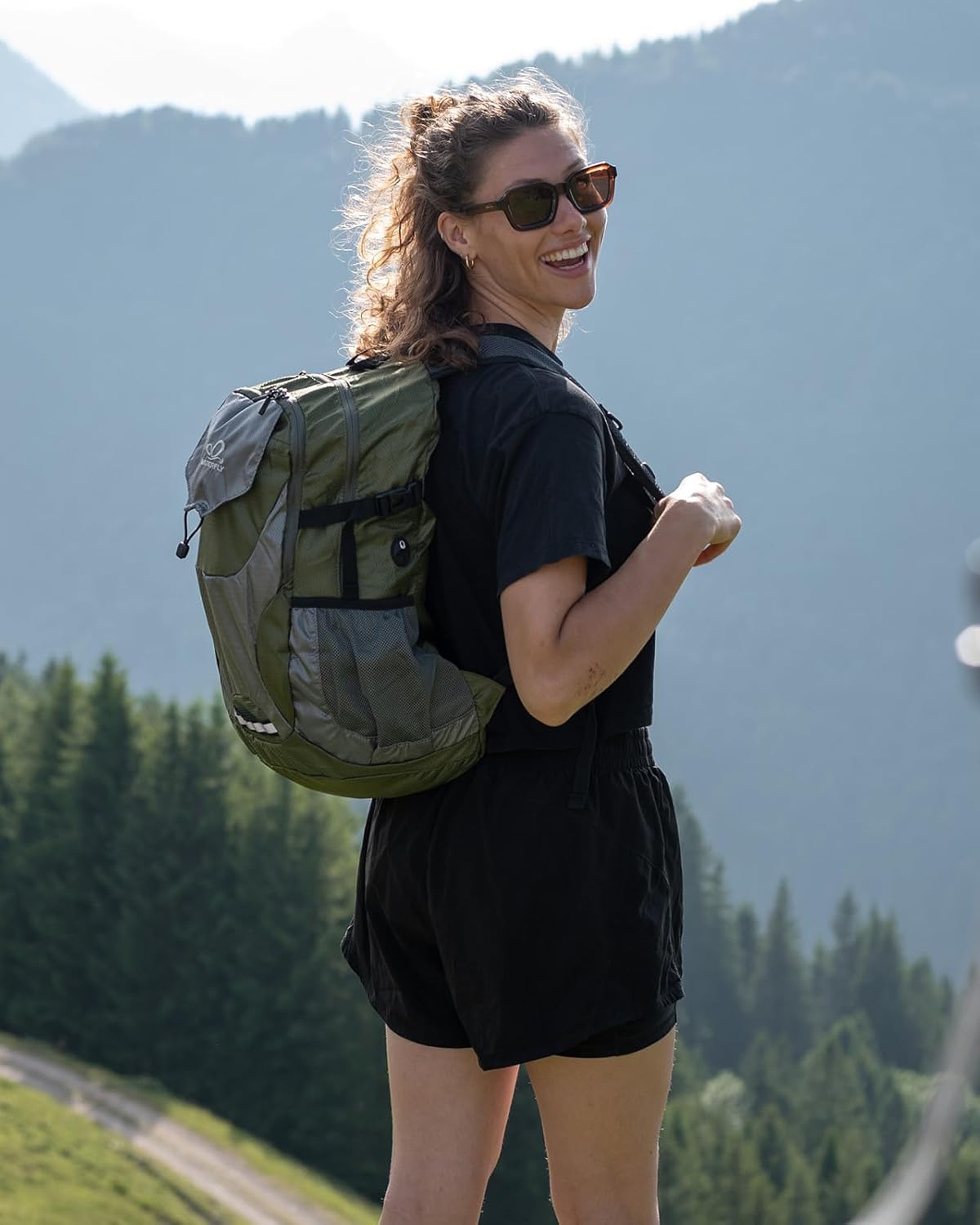 Lightweight Packable Hiking Backpack, 30L Day Pack Blue | Water Resistant Foldable Travel Daypack with Multiple Pockets, Wet Pocket, Ultralight Day Pack for Woman Man, Everyday Carry