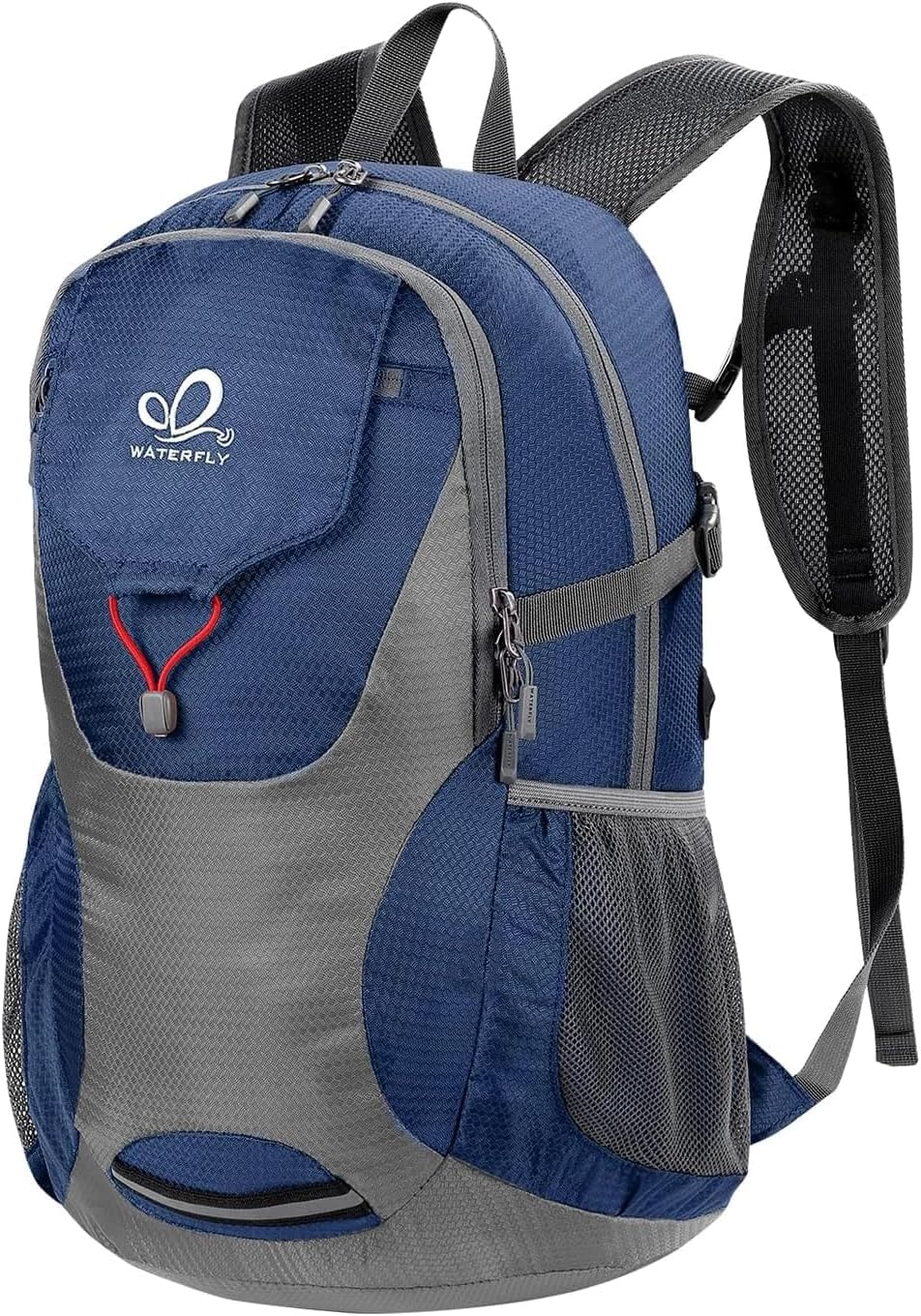 Lightweight Packable Hiking Backpack, 30L Day Pack Blue | Water Resistant Foldable Travel Daypack with Multiple Pockets, Wet Pocket, Ultralight Day Pack for Woman Man, Everyday Carry