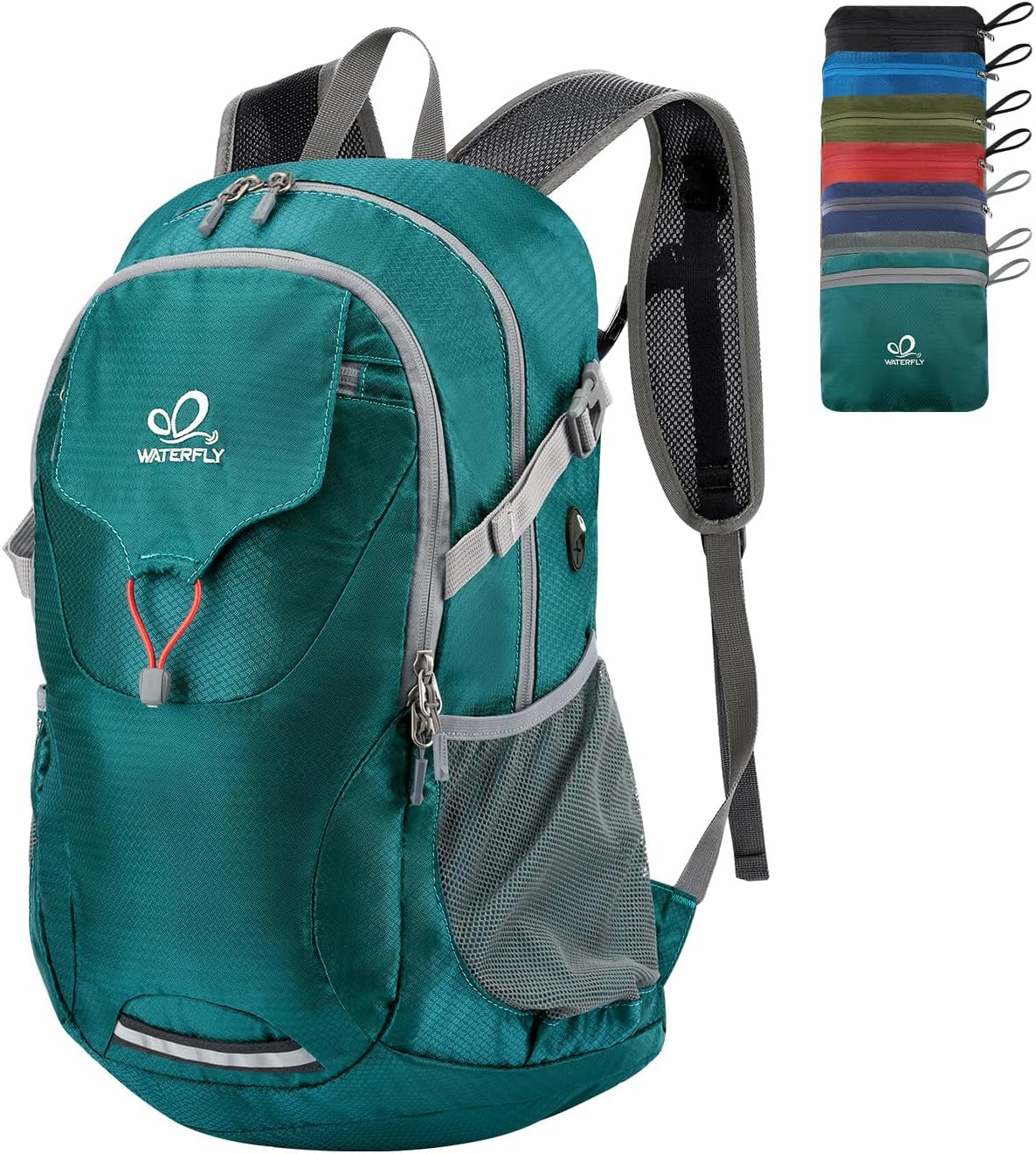Lightweight Packable Hiking Backpack, 30L Day Pack Blue | Water Resistant Foldable Travel Daypack with Multiple Pockets, Wet Pocket, Ultralight Day Pack for Woman Man, Everyday Carry