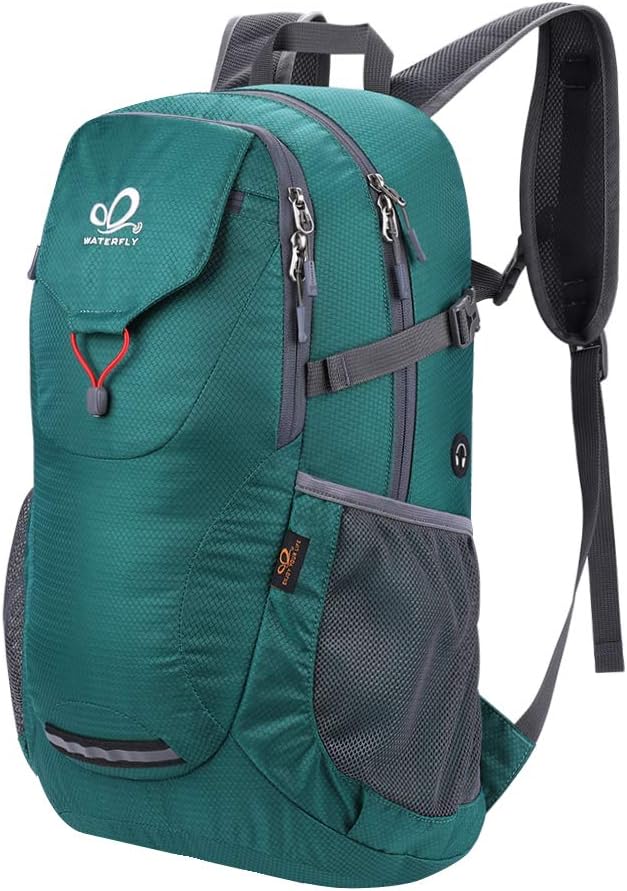 Lightweight Packable Hiking Backpack, 30L Day Pack Blue | Water Resistant Foldable Travel Daypack with Multiple Pockets, Wet Pocket, Ultralight Day Pack for Woman Man, Everyday Carry