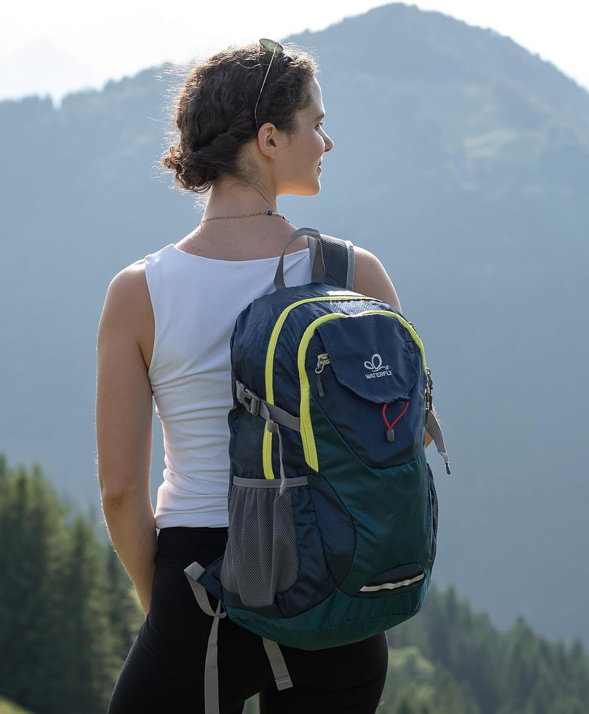 Lightweight Packable Hiking Backpack, 30L Day Pack Blue | Water Resistant Foldable Travel Daypack with Multiple Pockets, Wet Pocket, Ultralight Day Pack for Woman Man, Everyday Carry